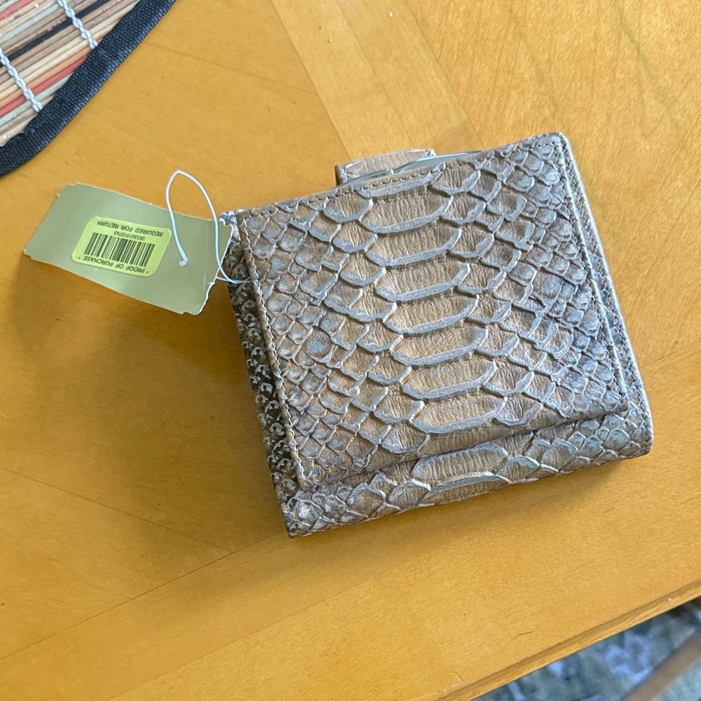 Brahmin Tan Crocodile Embossed Wallet